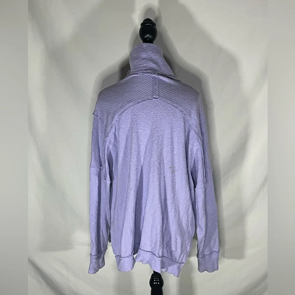 We The Free Freya Henley Ribbed Knit Oversized 1/2 Zip Womens Pullover Small - Picture 5 of 10